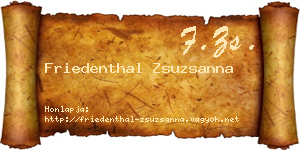 Friedenthal Zsuzsanna névjegykártya
